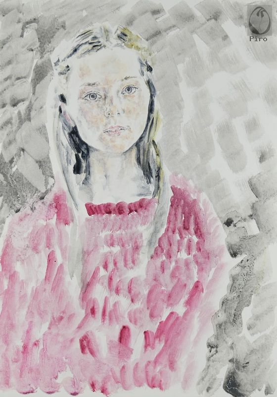 oil on paper - olio su carta di Piro